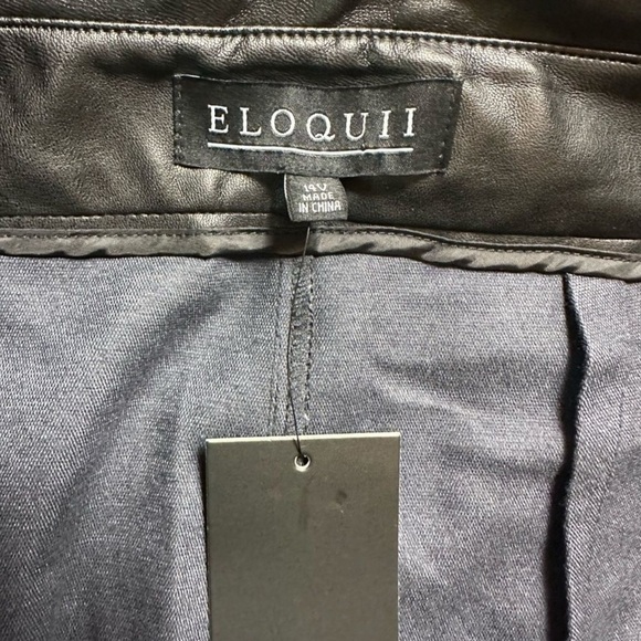 Eloquii Classic Fit Faux Leather Trouser With Folded Waist Size 14 V - Picture 5 of 9